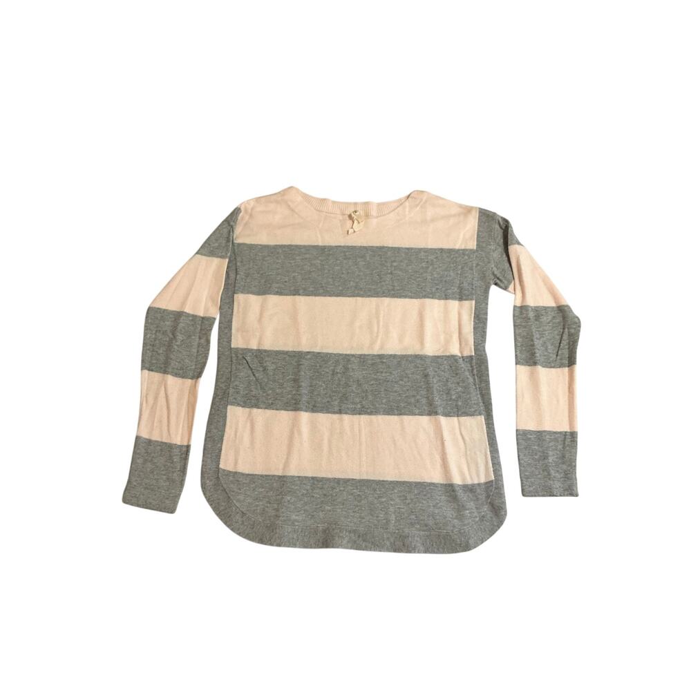 🍬 Teeberry & Weave Blush & Gray Stripe Knit Top – Size S